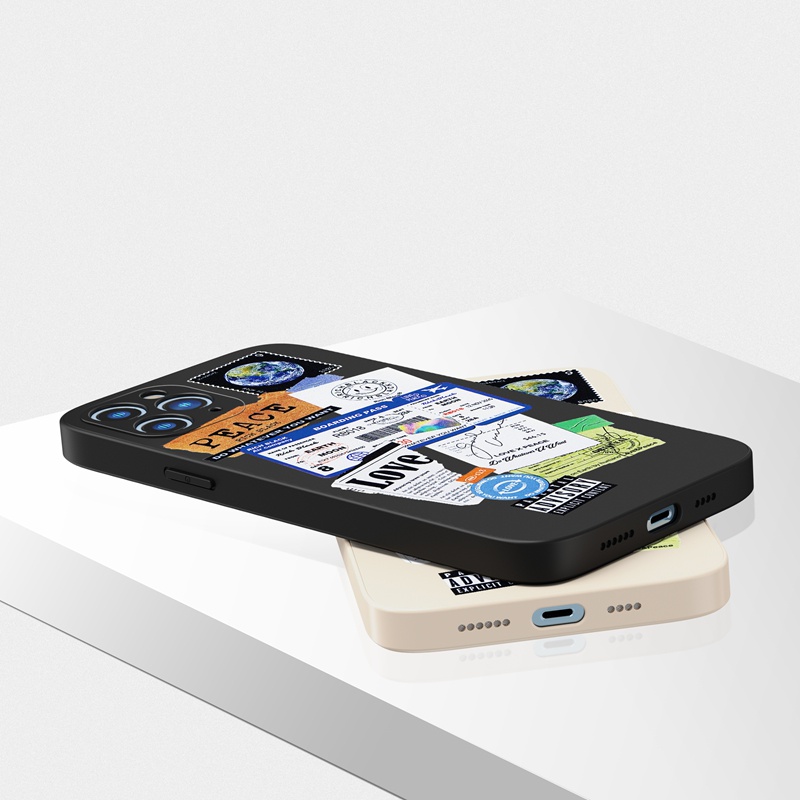 Ốp lưng iphone Ốp điện thoại Suntaiho silicon họa tiết tem cho iPhone 13 12 11 Pro Max X XR Xs Max 7 8 Plus 12mini 13mini