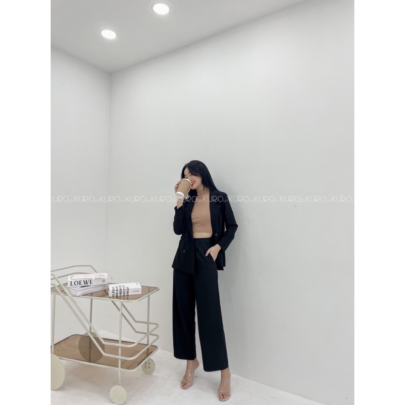 Quần suông ống rộng ĐEN