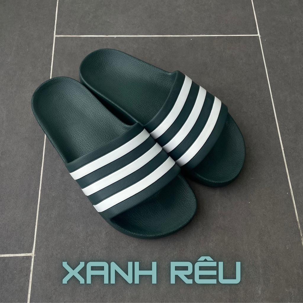 Dép chính hãng Adilette Aqua xanh lá, xanh rêu, đúc nguyên khối quai ngang không thấm nước