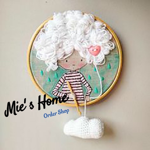 DIY Bộ kit tự thêu tranh cô gái đáng yêu-làm tóc cho cô gái -tự thêu trang trí nhà cửa Decor Handmade - MEO Shop | BigBuy360 - bigbuy360.vn