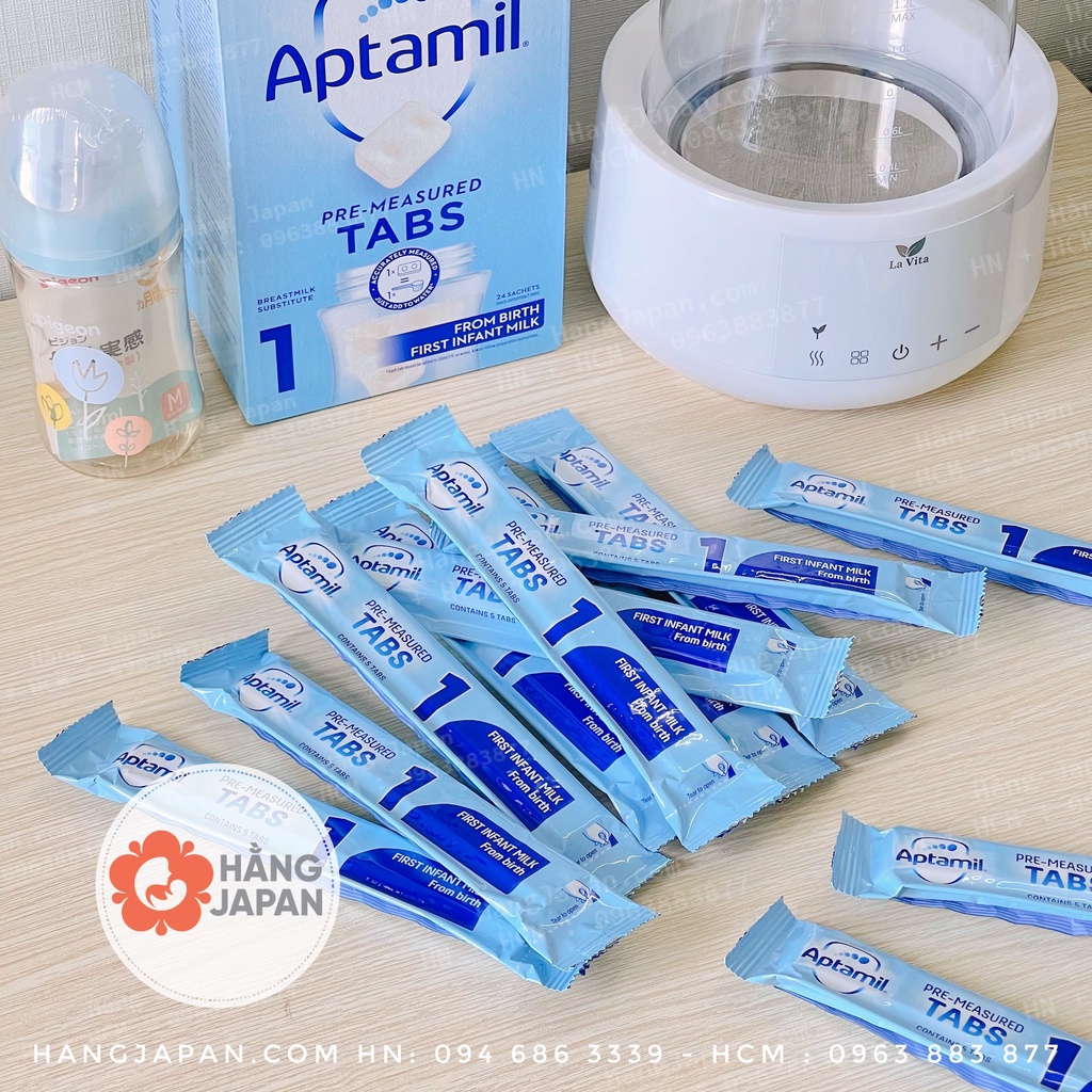 Sữa Aptamil UK số 1, số 2 dạng thanh 25G, sữa cô đặc hút chân không cho bé 0M+