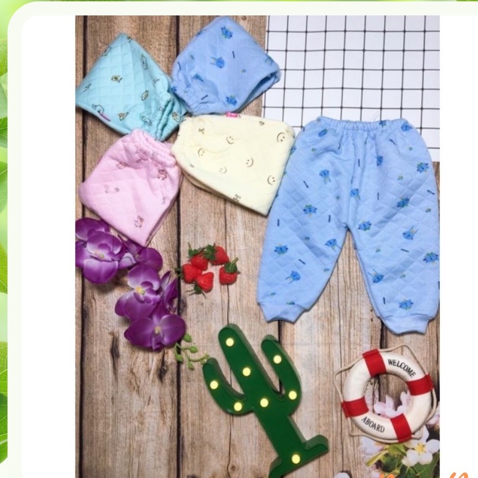 Set 10 quần dài trần bông giữ ấm cho bé
