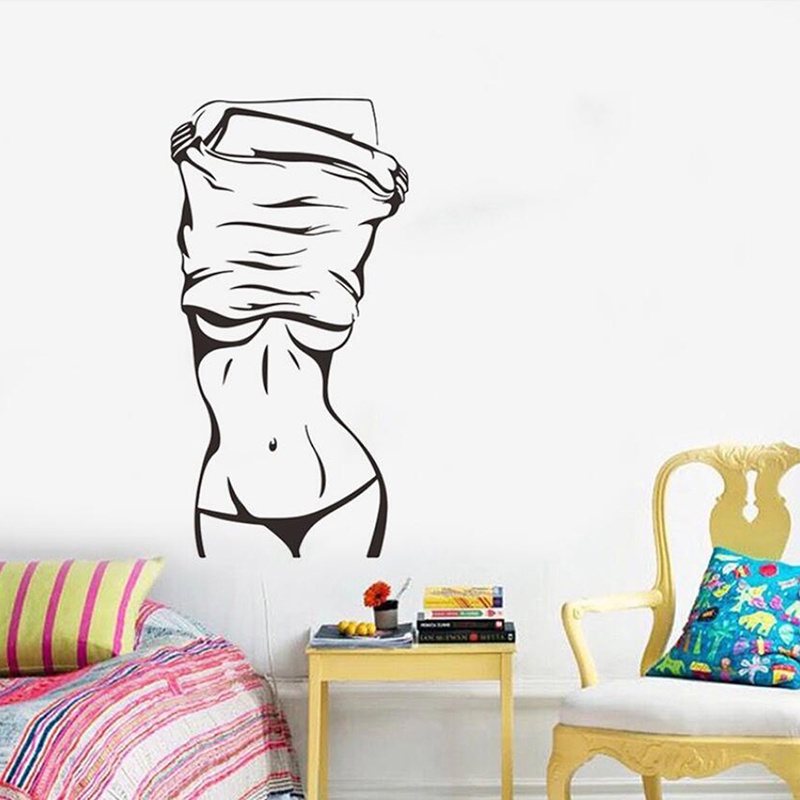 Decal Dán Tường Hình Cô Gái Quyến Rũ Thời Trang