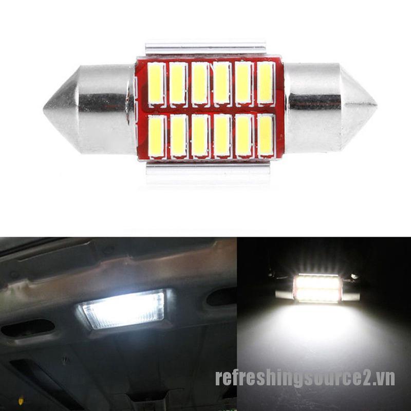 Bộ 2 Đèn Led Gắn Trần Xe Hơi 31mm 4014 12smd C5W