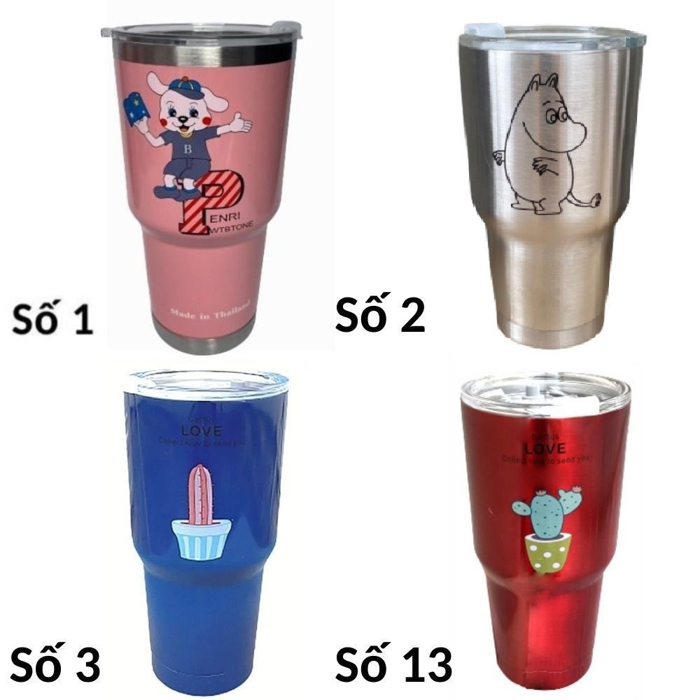 Ly giữ nhiệt Thái Lan 900ml ❤️Kèm Bộ Ống hút❤️ bình uống nước cốc cách nhiệt cao cấp Kami22008