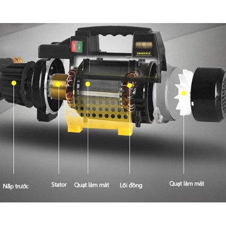 Máy xịt rửa xe máy, ô tô mini áp lực cao BOSCH 3000W 💦 Khỏe vô đối 💦 có chỉnh áp lực gia đình, cửa hàng dây dài 15m