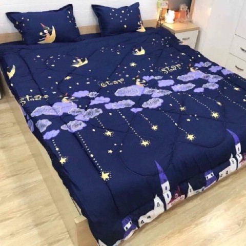 Bộ 5 món Chăn Phao Ga Gối Poly trần bông chăn phao ấm áp cho mùa đông
