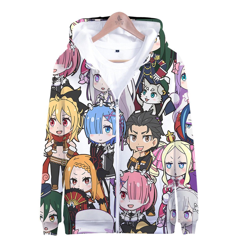 Áo Khoác Nam Tay Dài Có Nón In Hình Nhân Vật Anime Re Zero | BigBuy360 - bigbuy360.vn