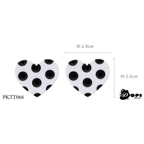Bông tai chấm bi đen trắng