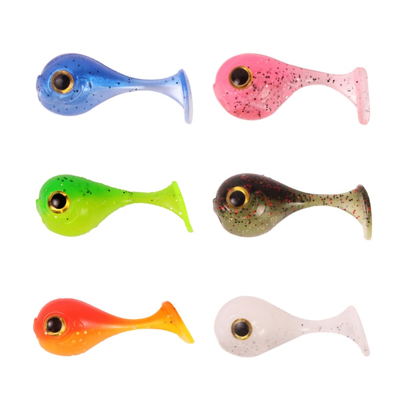 QQ Set 10 Mồi Câu Cá Giả Hình Chữ T Bằng PVC Mềm