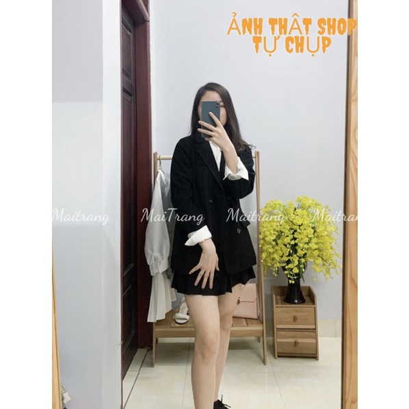 Áo blazer đen, Áo blazer nữ 2 lớp 4 cúc cao cấp (Video/ảnh thật) – (TTA24) | BigBuy360 - bigbuy360.vn