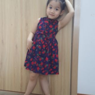 Váy thô cổ sen cho bé gái