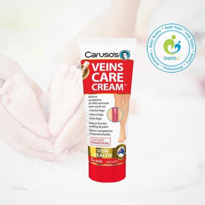 Kem giảm giãn tĩnh mạch (75g) cho người từ 18 tuổi Caruso's Veins Care Cream, Úc