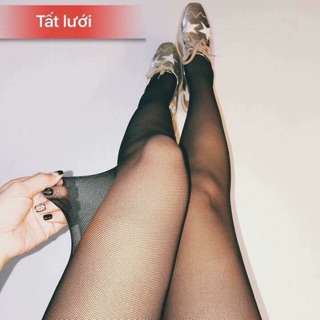 Quần tất lưới và tất giả boot