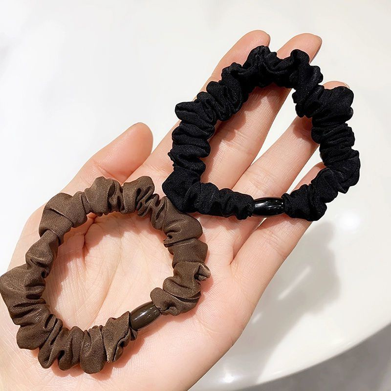 CỘT TÓC/ BUỘC TÓC SCRUNCHIES NHÚN MÀU NÂU ĐEN BASIC