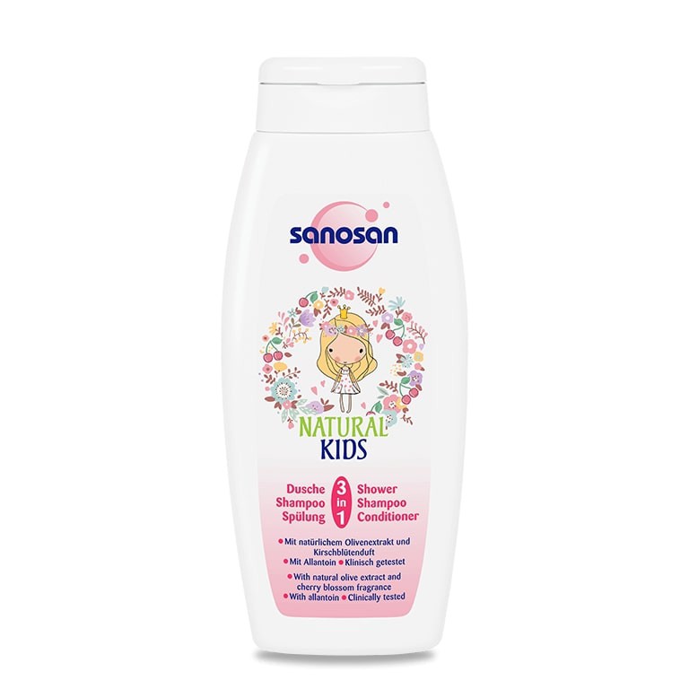 [Date 2024] Sữa tắm gội xả 3in1 Olive dưỡng ẩm hương Cherry Sanosan 250ml 115354