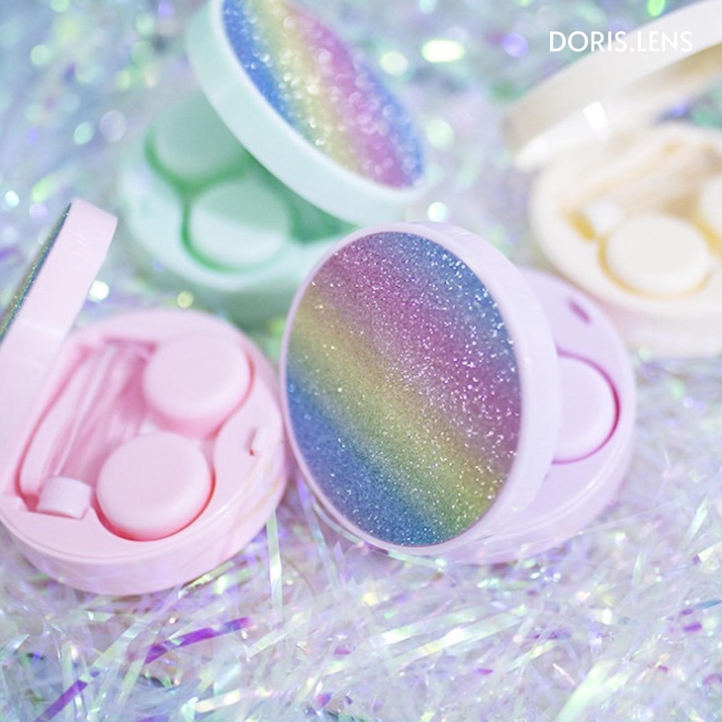 Khay Gương Đựng Lens Và Bộ Dụng Cụ Đeo Lens DORIS.LENS - Rainbown Sparkle