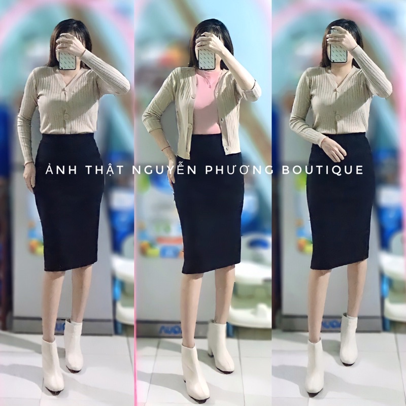 Chân váy len đúc dài tôn dáng hàng Quảng Châu