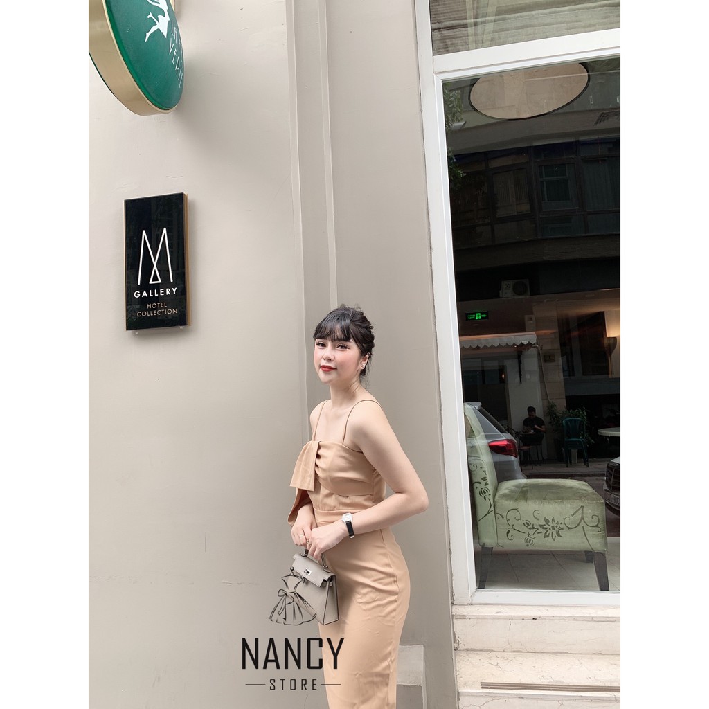 Váy đầm nữ body cao cấp sang trọng hai dây xếp nơ ngực tôn dáng dự tiệc sang chảnh Nancy A11 | BigBuy360 - bigbuy360.vn