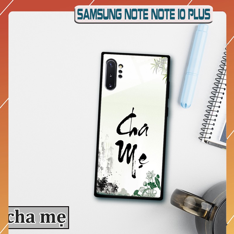 Ốp lưng kính 3D Samsung Galaxy Note 10 Plus in chữ thư pháp ý nghĩa