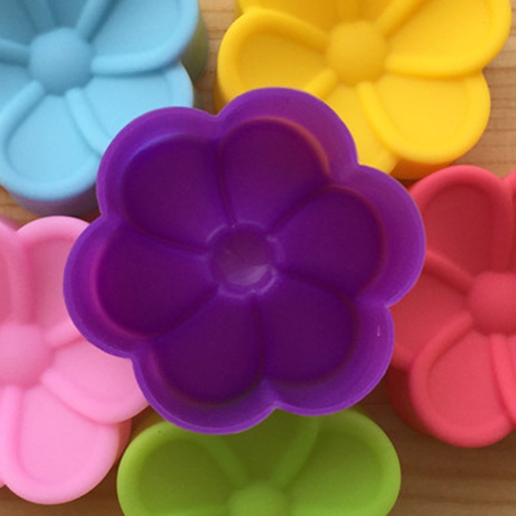 Bộ 6 khuôn silicon 5cm hình hoa dùng để làm bánh kẹo