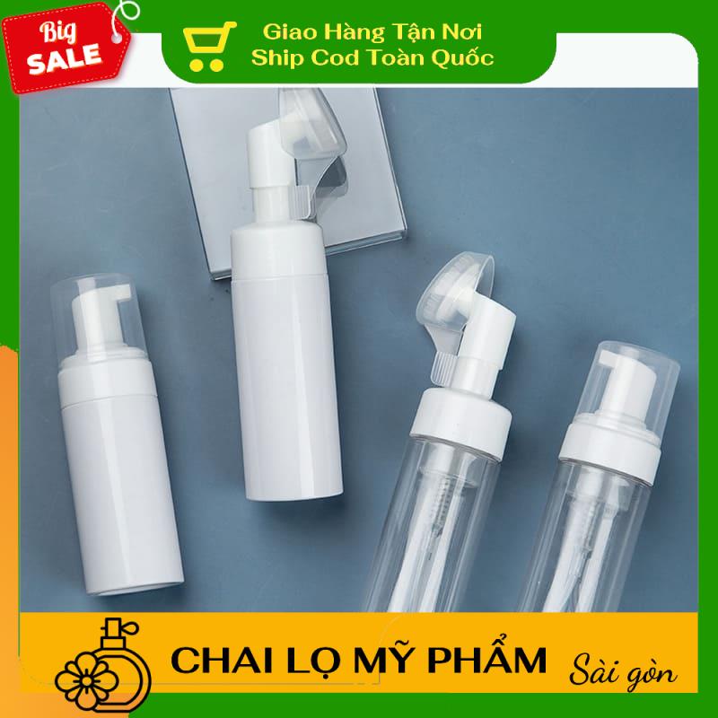 Chai Chiết Mĩ Phẩm ❤ SIÊU RẺ ❤ Chai Tạo Bọt Đầu Cọ Mát Xa 100ml,150ml đựng sữa rửa mặt, phụ kiện du lịch