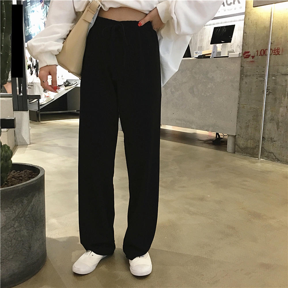 Quần dài lưng thun ống rộng trẻ trung cá tính cho nữ | BigBuy360 - bigbuy360.vn