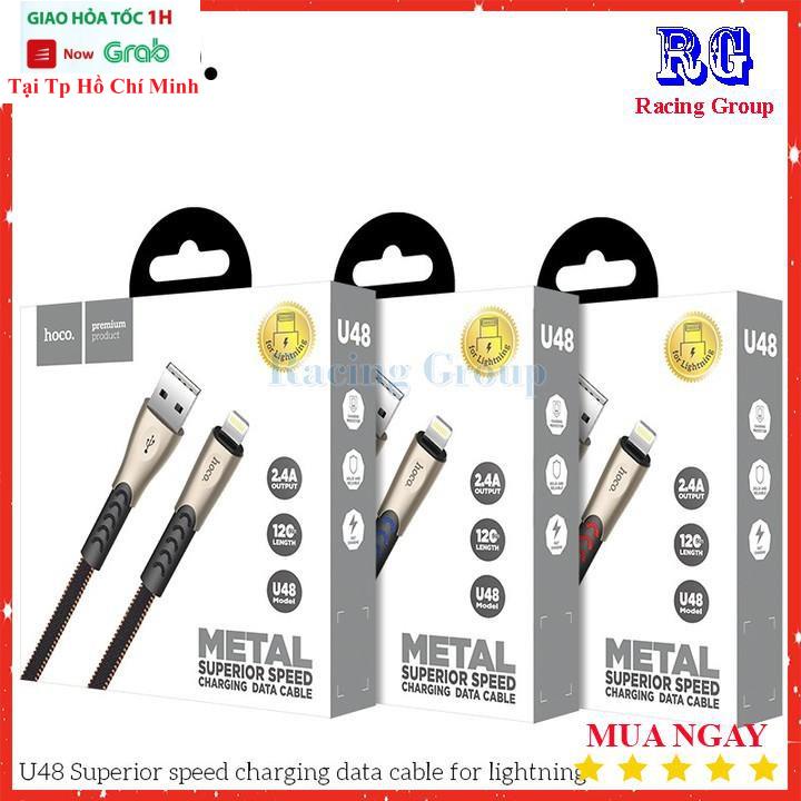 Cáp Sạc Hoco U48 Hợp Kim Dài 1.2M, 2.4A - Chính Hãng Bảo Hành 12 Tháng