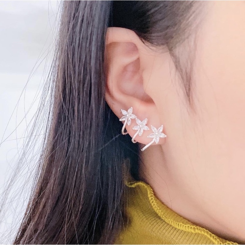 Bông tai nữ bạc ta ôm vành tai siêu xinh - Vàng Bạc Khải khải