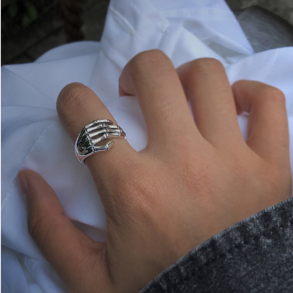 Nhẫn hình bàn tay xương 5 ngón phong cách cổ điển thời trang cá tính 19197