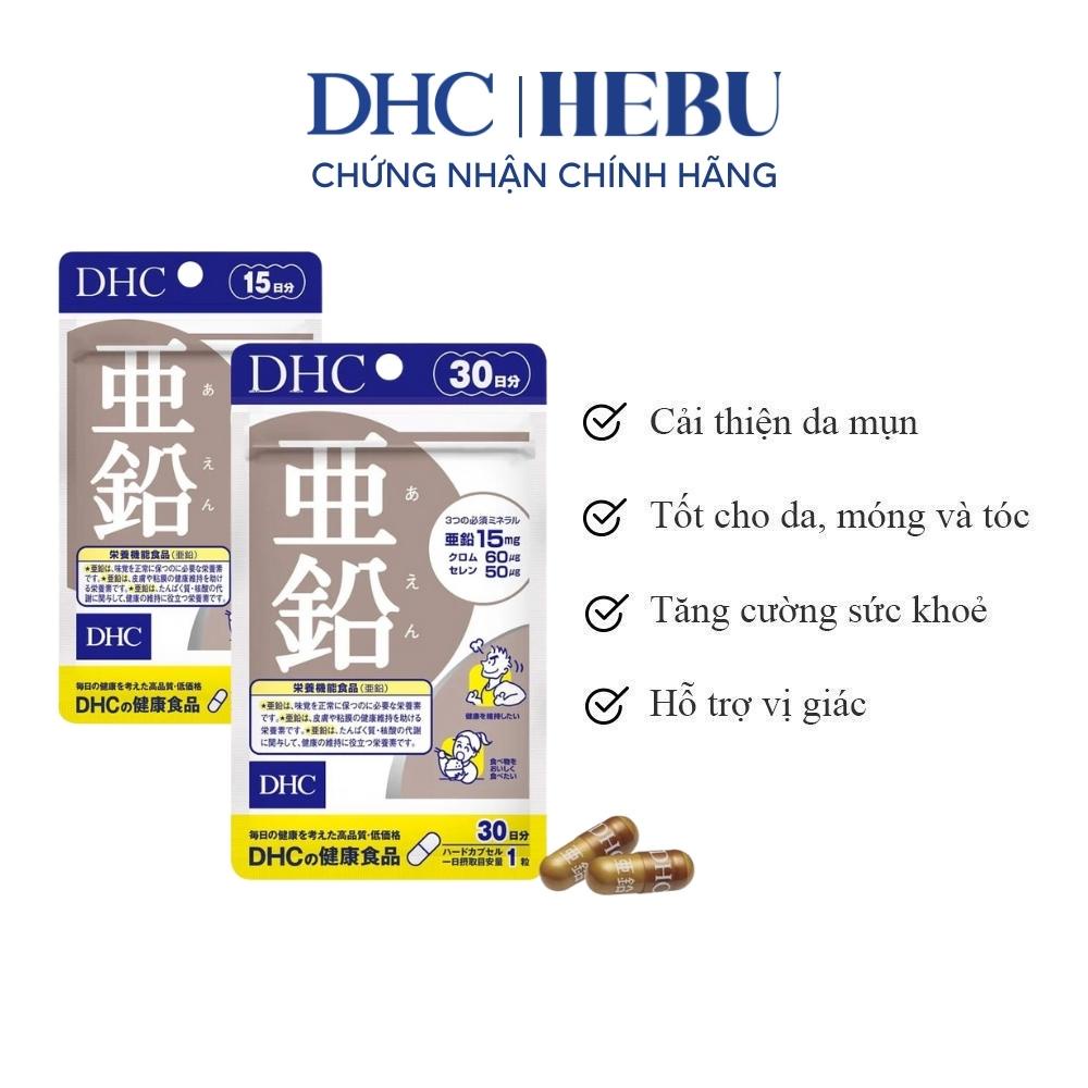 Viên uống DHC bổ sung kẽm zinc Nhật Bản 15v/gói, 15 NGÀY