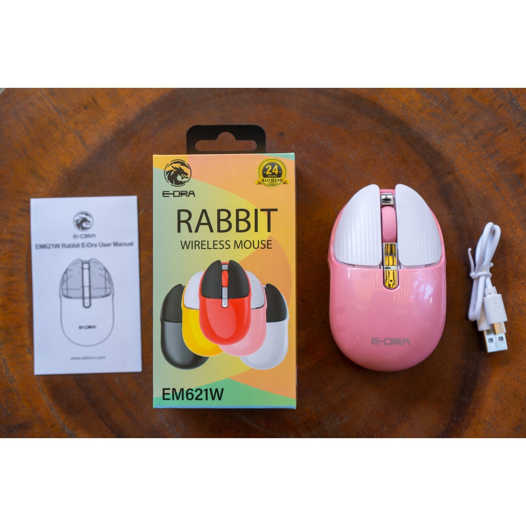 Chuột không dây Bluetooth/ Wireless E-Dra EM621W Rabbit BH 2 năm chính hãng