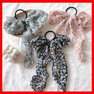 Dây buộc tóc đính nơ vải vintage cho bạn gái