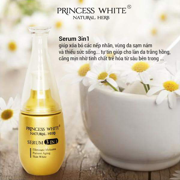 TINH CHẤT SERUM 3IN1 DƯỠNG TRẮNG DA PRINCESS WHITE -CẤP ẨM ,MỜ NÁM , MỜ THÂM | BigBuy360 - bigbuy360.vn