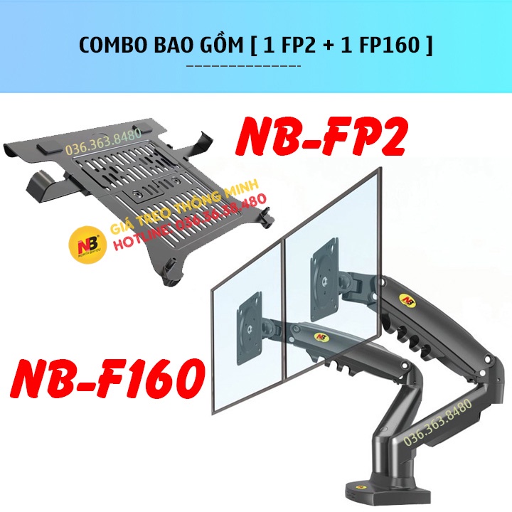 NB F160 + NB FP2 / ErgoTek EZ4 / Giá Đỡ , Kẹp Latop - Máy Tính Bảng 10 - 17 Inch / Giá Treo Màn Hình 17 - 27 Inch