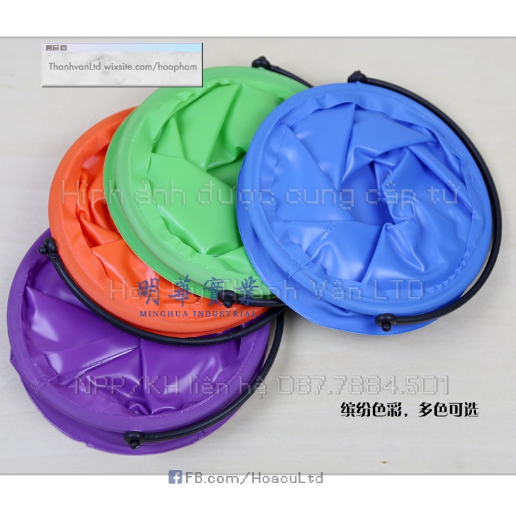 Xô Gấp Gọn Thông Minh 4 Màu - Xô 2 Ngăn Đựng Nước, Vệ Sinh Cọ Vẽ Tranh, Chứa Mồi Câu Cá Xếp Được, Rửa Cọ