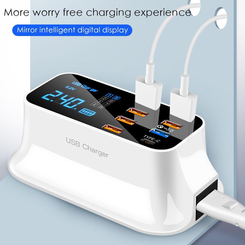 MAG Củ Sạc Nhanh Với 8 Cổng USB Có Màn Hình LED Hiển Thị