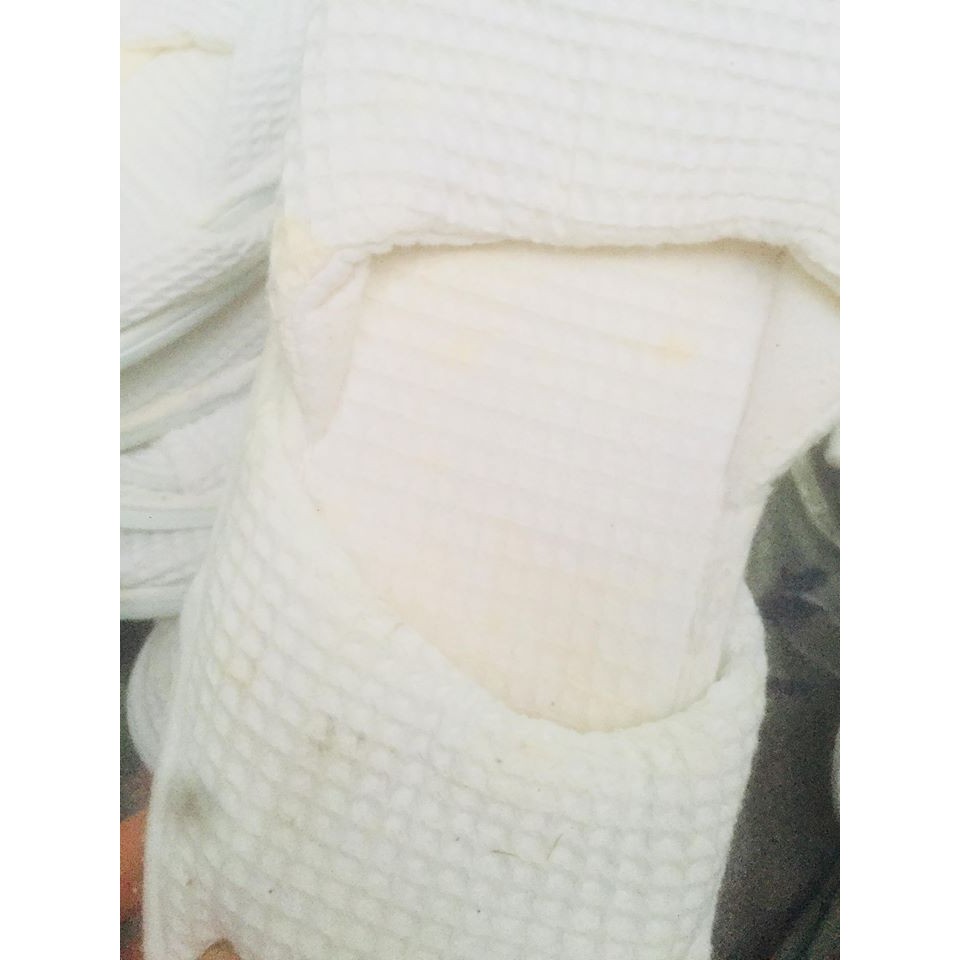 DÉP BÔNG KẺ TRẮNG ĐẾ TRẮNG - LOẠI 2