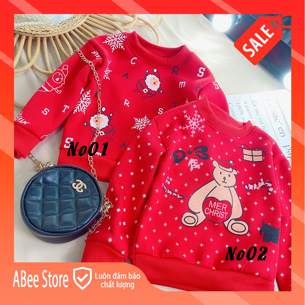 Áo Nỉ Bông Noel Giáng Sinh Thu Đông Cho Bé Trai Và Bé Gái Size 8-25kg Noel02