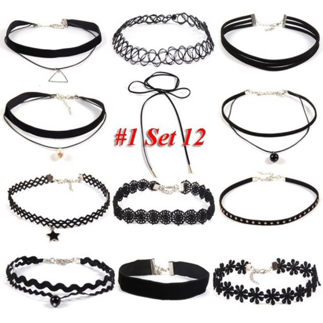 Sét 12 vòng cổ choker cá tính(2307)
