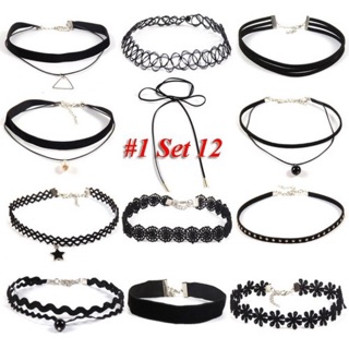 Sét 12 vòng cổ choker cá tính