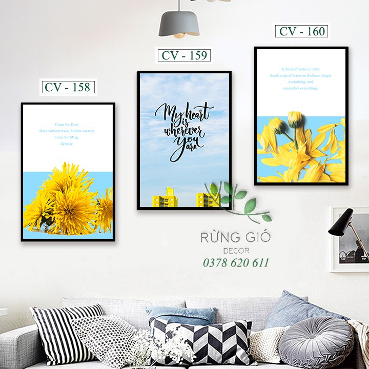 Khung tranh canvas hình hoa hiện đại cỡ 30x45 ( tranh kèm khung y hình ), Giá bán 1 tranh | BigBuy360 - bigbuy360.vn