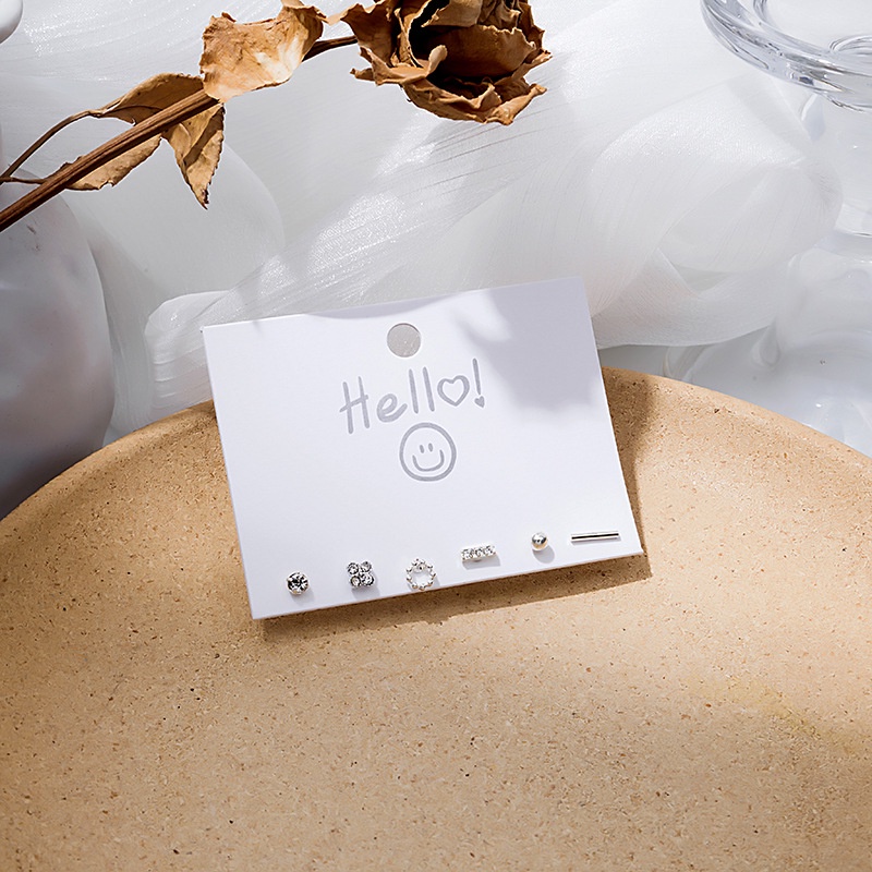 Bông Tai Kim Loại Hình Chữ C/Vuông/Tròn Nhỏ Dạng Xoắn Không Phai Màu Cho Nữ