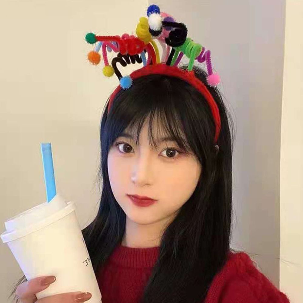 Băng Đô Cài Tóc Hình Quả Bóng Nhiều Màu Dễ Thương Vui Nhộn Cho Nữ