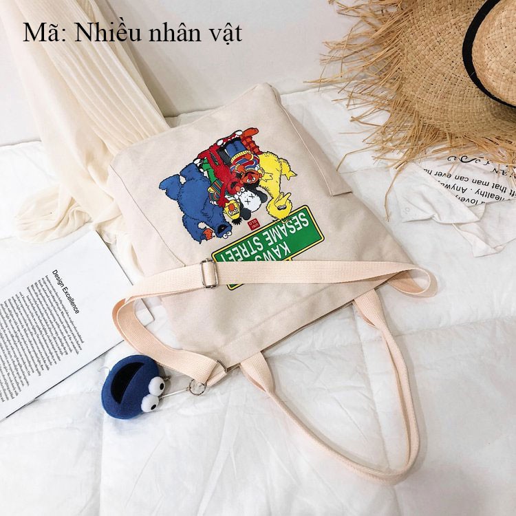 TÚI VẢI TOTE ULZZANG KAWS X SESAME STREET CỰC XINH