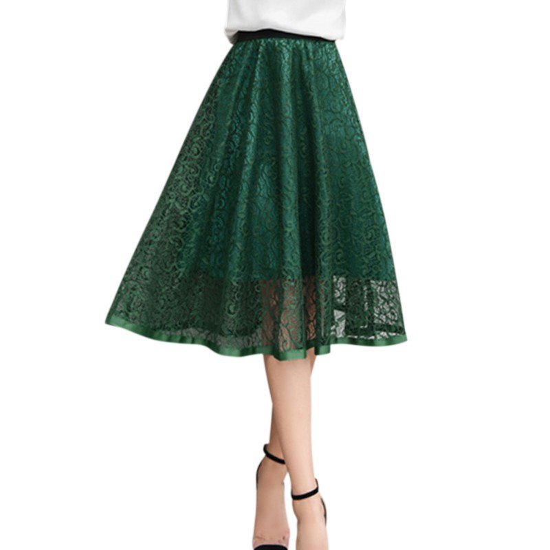 Chân váy chữ A đắp ren hoa vintage cho nữ | BigBuy360 - bigbuy360.vn