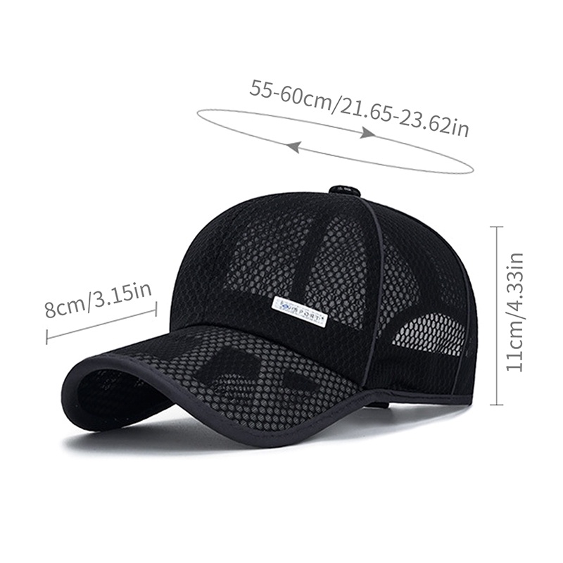 Mũ Lưỡi Trai Phối Lưới Thoáng Khí Màu Trơn Phong Cách Hip Hop Thời Trang Mùa Hè Cho Nam