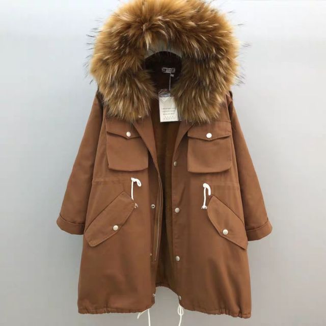 Áo PARKA cổ lông kaki
