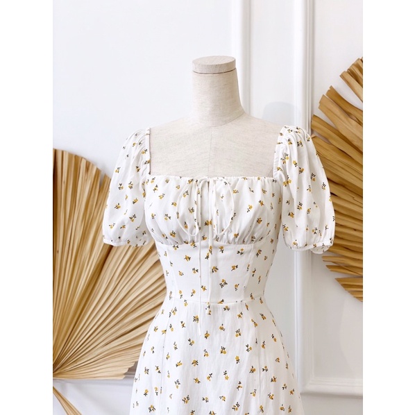 Đầm maxi hoa xẻ tà