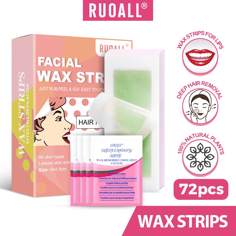 RUOALL  sáp tẩy lông đôi môi  (72 miếng + tặng 4 khăn lau sáp dưỡng da) 150g